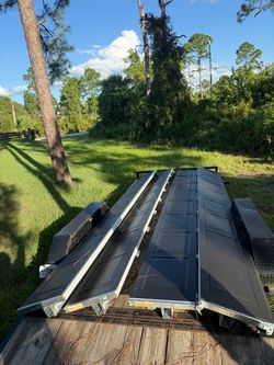 16x7 garage door panels, springs, track, hardware and opener