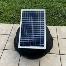 SOLARLAND Attic Fan 20W…MAX VOLTAGE 600V dc…MODEL SLP020-12…23” H By 14” W…In Good Working Condition