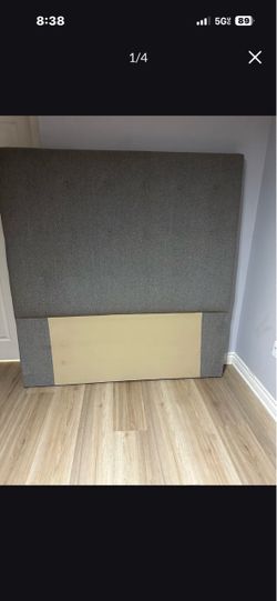 Grey plush headboard