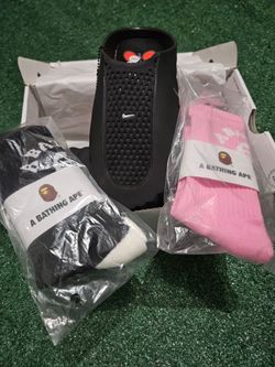 Nike slides bape socks