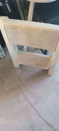 2-Step Plastic Step Stool with Carpet Treads