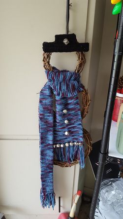 Holiday snowman handmade scarf