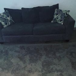 Great Condition Sofa With Pillows And Rug Set