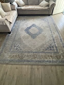 7x10 blue and gray rug
