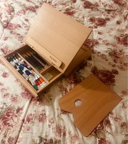 Tabletop Easel, Acrylic Paint, Paint Brushed