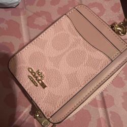 Pink and gold coach card holder