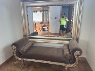 Large Chaise Lounge and Large   Mirror