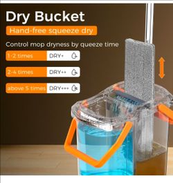 Mop and Bucket Set with Detachable Space-Saving Bucket, NEW