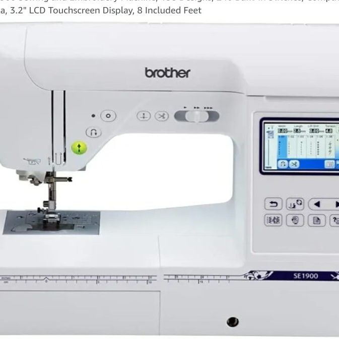 Used Brother SE1900 Sewing and Embroidery Machine, 240 Built-in Stitches, 3.2" LCD Touchscreen Display