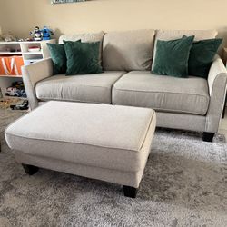 Sofa Set With Matching Couch, Loveseat And Two Ottomans 