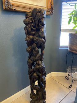 Ebony Makonde Tree Of Life African 44 Inch Tall