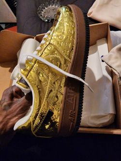 Nike Air Force 1 Low Louis Vuitton By Virgil Abloh Metallic Gold