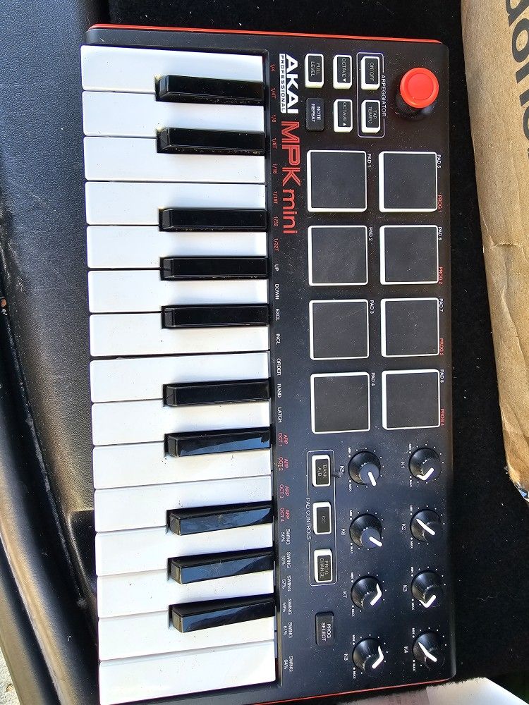 Akai Professional MPK mini MIDI keyboard controller.
