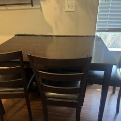 Dark Brown Dining Table Set