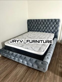 NEW QUEEN BED FRAME WITH MATTRESS