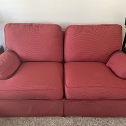 Ethan Allen Red Loveseat Couch