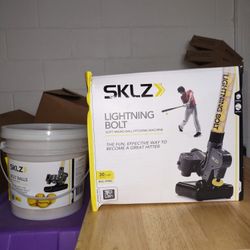 Sklz  Lightning Bolt Softball Pitching Machine With A Bucket Of Balls