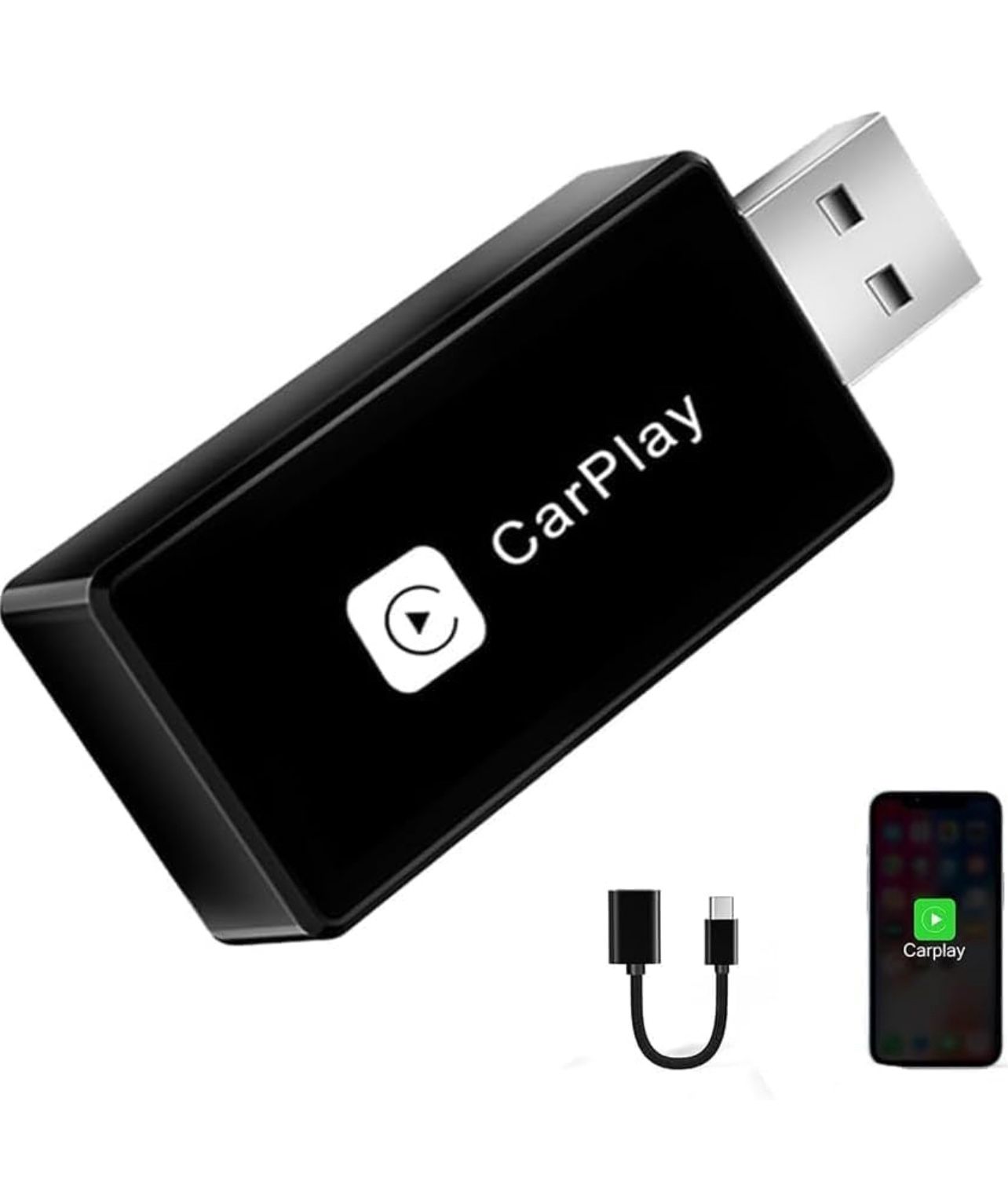 Brandnew Wireless CarPlay Adapter, Converts Wired to Carplay Wireless Adapter for iPhone, Plug and Play-Seamless Fast Response Stable Bluetooth Connec