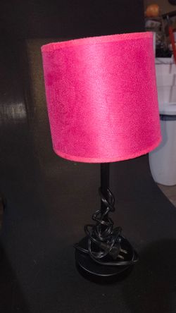 Small Nightstand Lamp with Pink Shade