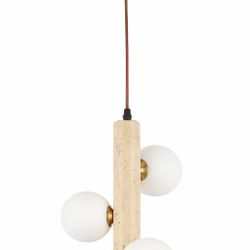 Travertine Stone Pendant Lights – 3 Pack | Japandi / Wabi Sabi Style