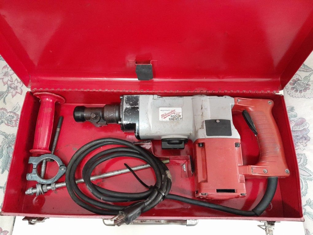 Vintage Milwaukee 11/2" Stop Rotation Heavy Duty Rotary Hammer Drill