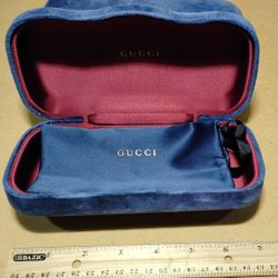 2 NEW LARGE GUCCI BLUE VELVET CASES W/ BAG
