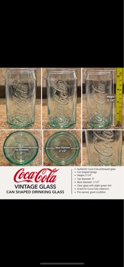 Vintage Coca-Cola Can Shaped Glass 12 oz