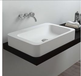 Contemporary Deck Mounted White Washbasin Thicken Design Basin