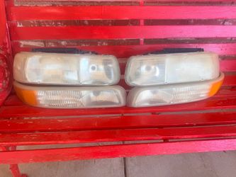 99-02 CHEVY SILVERADO HEADLIGHTS SET OEM SINGLE CAB HEADLIGHTS 99-02