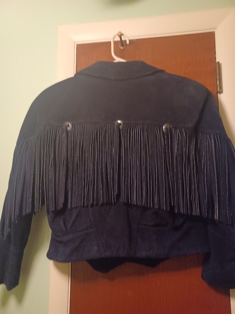 Vintage Suede Jacket With Fringe