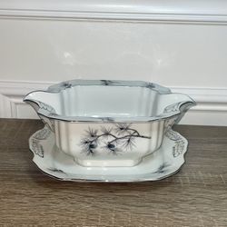 Vintage Craftsman China Gravy Boat “Pine And Silver” Made In Japan Nice Piece#12