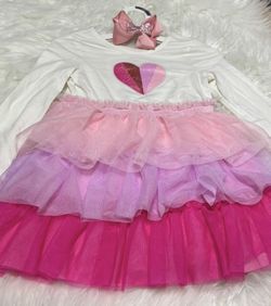 New! Cat & Jack Heart Dress w/ Hair Bow *2T