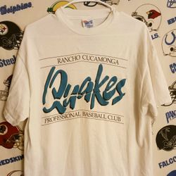 Vintage Vntg 1990s Rancho Cucamonga Quakes Inland Empire Professional Baseball Club Graphic Tee Shirt