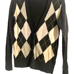 Old Navy Diamond/checkered Cardigan -DARK GRAY Size M