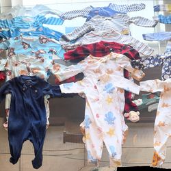 Large lot of baby boy clothes 0–3 months and 3 months (164 pieces)