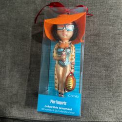 NEW open box PIER 1 IMPORTS Glass CAMILA Christmas Ornament. Outside plastic was seperated due to age  never used it.