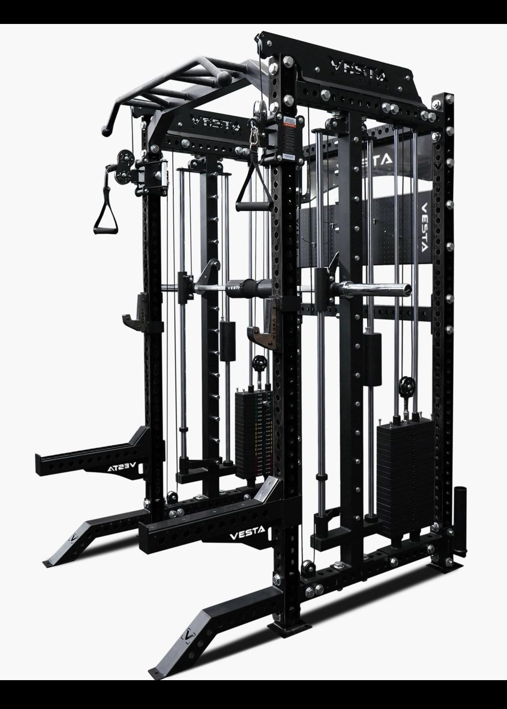 Vesta Fitness 3in1 Squat Rack Power Cage Functional Trainer with Smith Machine
