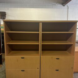 OFFICE/HOME FILE CABINET 2 DRAWERS LATERAL FILE COMBO WITH BOOKCASE 