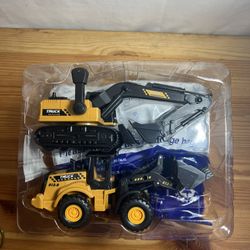 Construction Toys Excavator for Kids, Geyiie Construction Vehicle Set Bulldozer Tractor Truck Engineer Caterpillar, Movable Claw Digger Trucks Toy for