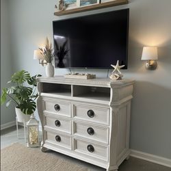 Light Woodwash Media Console