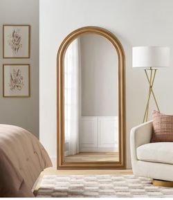 Member's Mark Wood Arch Mirror Honey