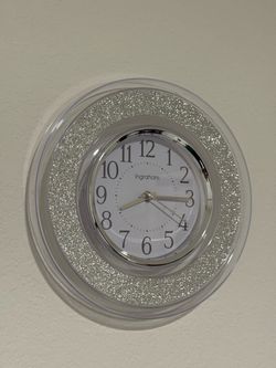 Silver Glitter Wall Clock