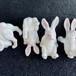 4 Tumbling  Rabbits  ,  Fine Bone china