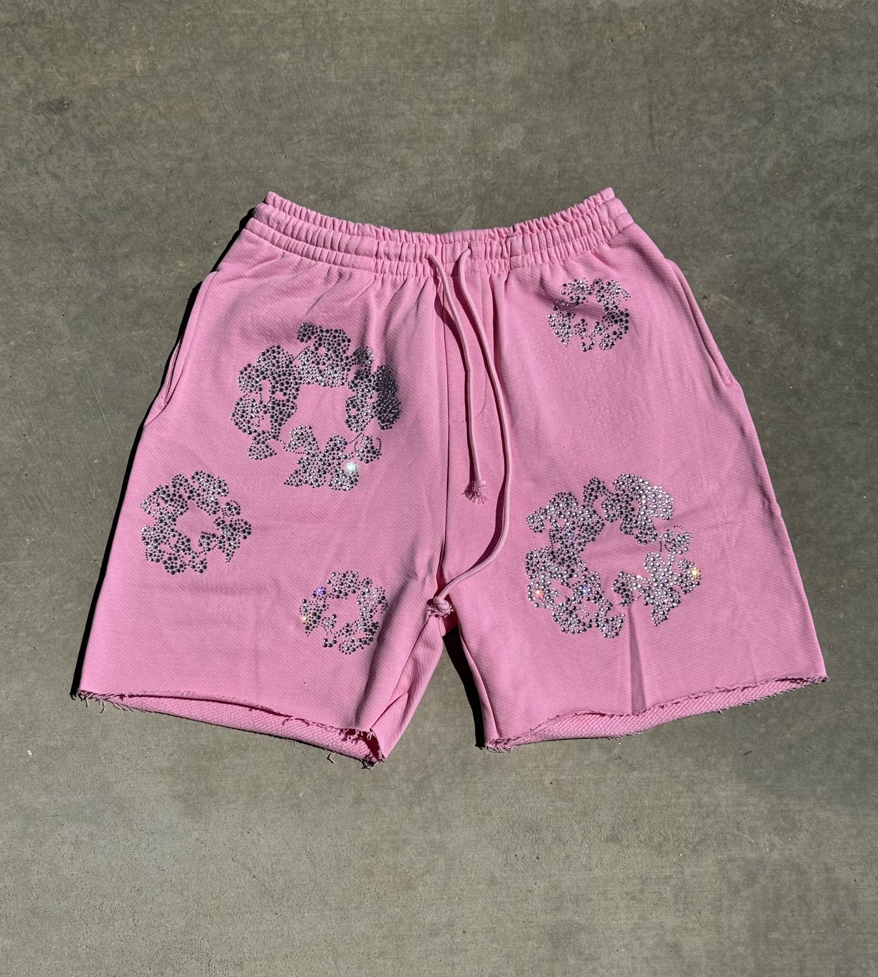 Denim Tear Rhinestone Shorts