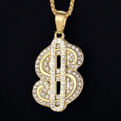 Dollar Pendant Chain New Gold Money Hip Hop 