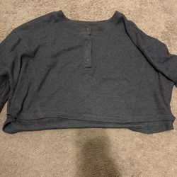 Grey Long Sleeve Crop