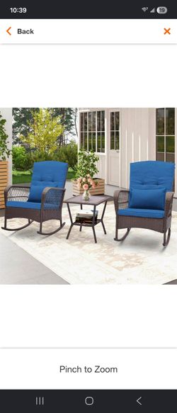 3 peice Rocking Chair Patio Furniture Set