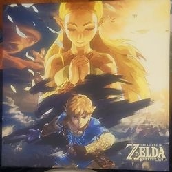 Official Nintendo Zelda Link Breath of the Wild Canvas Wall Art Print 12" x 12" VGC 
