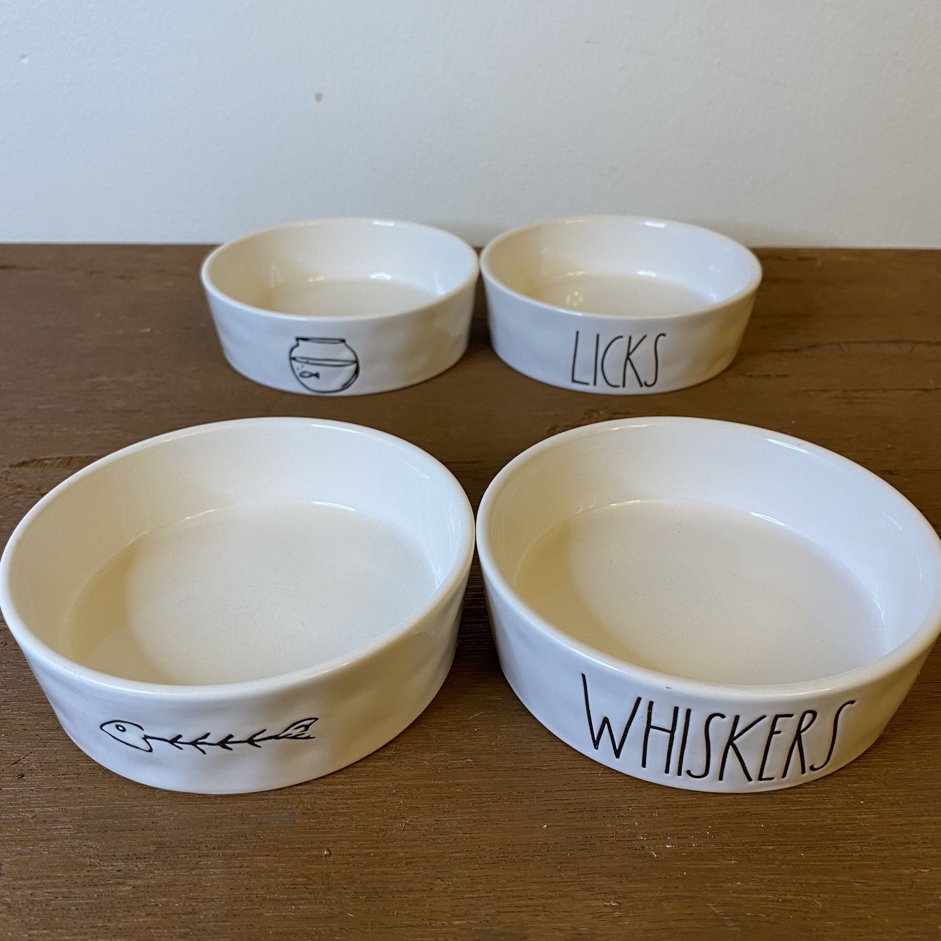 4 Rae Dunn Cat Bowl Food Water Dish Small 5"