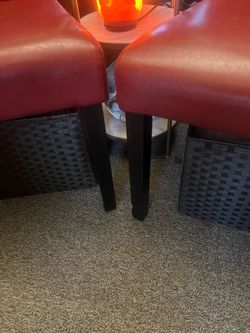 Red Faux Leather Accent/Dining Chair – $30